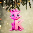 thumbnail image 1 of Fridja Personalized Dinosaur Christmas Ornament 26 Letters Hanging Pendant Ornaments 2024 Plastic Initial Monogram Xmas Tree Decorations with Hanging Rope Unique Customized Fun Gift for Kids, 1 of 3