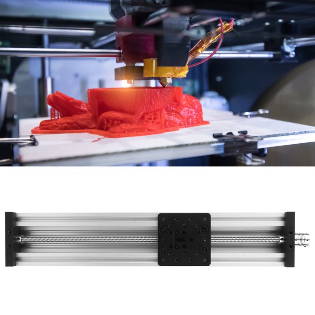 Screw Slide Linear Table, Durable Liner Slide, Practical 250-500Mm Black/Silver For 3D Printer Automation Industry Silver 350mm