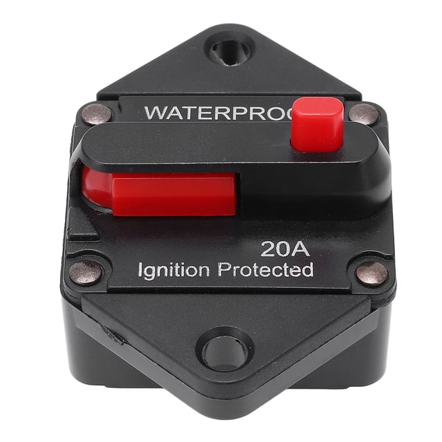 Circuit Breaker, Ignition Protection Waterproof Overload Protector Switch For Car Boat Truck Bus RV ATV 20A