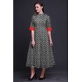 thumbnail image 4 of Bimba Check Ladies Button Down Print Dress A-Line Cocktail Party Shirt Dress-XX-Large, 4 of 5