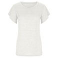 thumbnail image 3 of Birdeem Fashion Women Round Neck Short Sleeve Ruffle Solid T-Shirt Tops Summer Blouse, 3 of 7