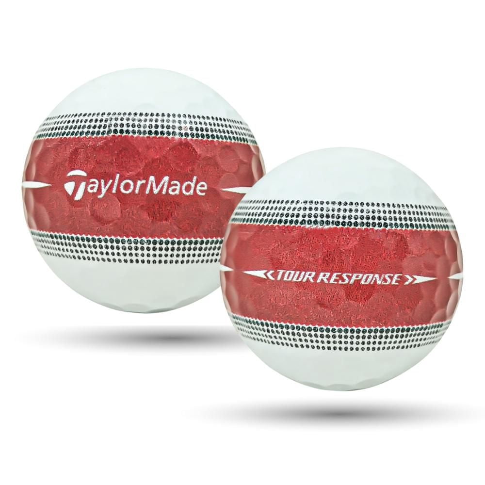 Mulligan - 36 Taylormade Tour Response Stripe 5A Mint Recycled Used Golf Balls, Red