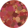 thumbnail image 1 of Ahgly Company Tapis Rond Lavable en Machine Intérieur Transitionnel Orange Vif, 3 Pieds Rond, 1 of 7