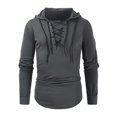 thumbnail image 3 of FAIWAD Men's Long Sleeve Drawstring Sweatshirts Drop Shoulder Zip Hooded Sweatshirts Trendy Spring Tops, 3 of 5
