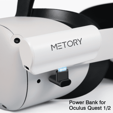 Power Bank Battery Pack Compatible with Oculus/Meta Quest 2 and Quest, 3300mAh Fast Charging and Lightweight Extended Battery for Extra 1.5 Hours Playtime (With 90 Degree Adapter)