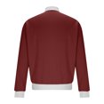thumbnail image 4 of Ceisia Mens Long Sleeve Quarter Zip Pullover Sweater Waffle Knit Mock Neck with Pockets Wine L Gift, 4 of 8
