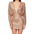 thumbnail image 2 of Pisexur Robes pour Femmes Robe de Cocktail à Col en V Profond Robe de Soirée à Paillettes de Mode Robe de Boîte de Nuit de Fête Tunique Dos Ouvert Robes de Retour à la Maison Robe Élégante pour Invitée de Mariage Robe Midi, 2 of 6