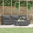 thumbnail image 1 of vidaXL 4 Piece Garden Lounge Set with Cushions Grey Poly Rattan, 1 of 5