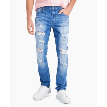 INC International Concepts Men's James Ripped Skinny Jeans, Blue, 36