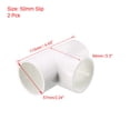 thumbnail image 2 of Unique Bargains Raccord de Tuyau en PVC 50mm Raccord en T 2 Pcs, 2 of 4