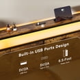 thumbnail image 4 of GUNAITO Queen Size Bed Frame with Headboard Storage Bed frame with 4 Drawers LED Platform Bed Frame with Charging Station Brown, 4 of 9