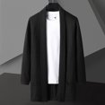 thumbnail image 2 of Sweatshirts for Men Men's Solid Color Lapel Button T-Shirt Long Sleeve Cardigan, 2 of 3