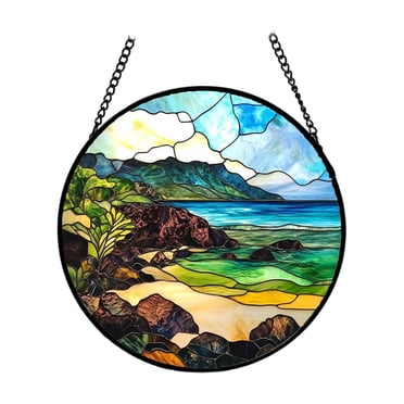Stained Glass Suncatcher Window Hanging With For Rainbows And Light Stained Glass Window Birds Beads Curtains Stained Glass Ornament Hangers Doorway Garland Small Hanging Chandelier Christmas