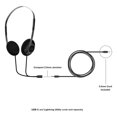 thumbnail image 5 of Koss KPH40 Utility On-Ear Headphones Detachable Interchangeable Cord System Retro Style Ultra Lightweight Design (Stealth Black), 5 of 5
