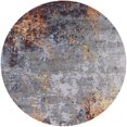 thumbnail image 1 of Ahgly Tapis d'Intérieur Rond Mid-Century Modern Puce Violet Oriental, 3 Pieds Rond, 1 of 6