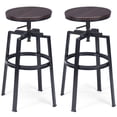 thumbnail image 1 of Costway Vintage Tabouret de Bar Réglable en Bois Métal Design Chaises de Pub Industriel Ensemble de 2, 1 of 6