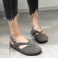 thumbnail image 1 of Cameland Women's Foreign Trade Plus-size Fashion Retro Empty One Line Buckle Flat Sandals, 1 of 6