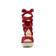 thumbnail image 2 of BLISSFUL STEP Sandales Compensées à Plateforme Espadrilles à Lacets Unies pour Femmes, 2 of 7