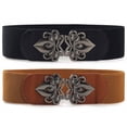thumbnail image 2 of Ceinture Grand Femme Mode Ceinture Élastique Femme Ceinture Élastique Ceinture Extensible Boucle Ceinture Robe Vintage Coupe Ajustée Cintrée Ajourée Décor, 2 of 7