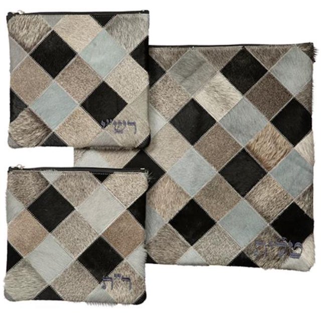Art Judaica 65356 41 x 38 cm 3 Piece Leather Like Tallit & Tefillin Rashi Set
