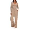 thumbnail image 2 of Soki Women's 2 Piece Sets Fall Outfits Long Sleeve Wide Leg Tracksuits Casual Lounge Set Matching Sets, 2 of 8