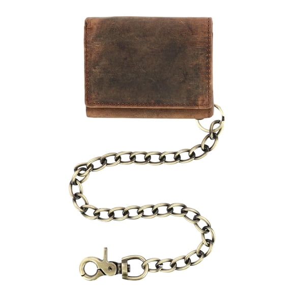 Cazoro Portefeuille à Chaîne Trifold en Cuir Vintage RFID (Hommes)