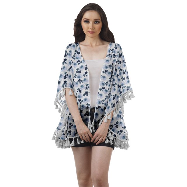 Moomaya Boléro Ouvert Imprimé Manches Kimono Imprimé Couverture de Plage pour Femmes