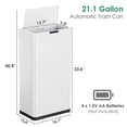 thumbnail image 4 of Pirecart 21.1 Gallon Motion Sensor Trash Can, Touchless Automatic Garbage Can with Soft Close Lid, Brushed Stainless Steel Smart Garbage Bin for Kitchen, Bathroom, Living Room, 4 of 9