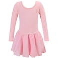 thumbnail image 1 of Cowsor Justaucorps de Base à Manches Longues pour Filles avec Jupe, Robe Tutu de Danse Ballet pour Enfant, 1 of 4