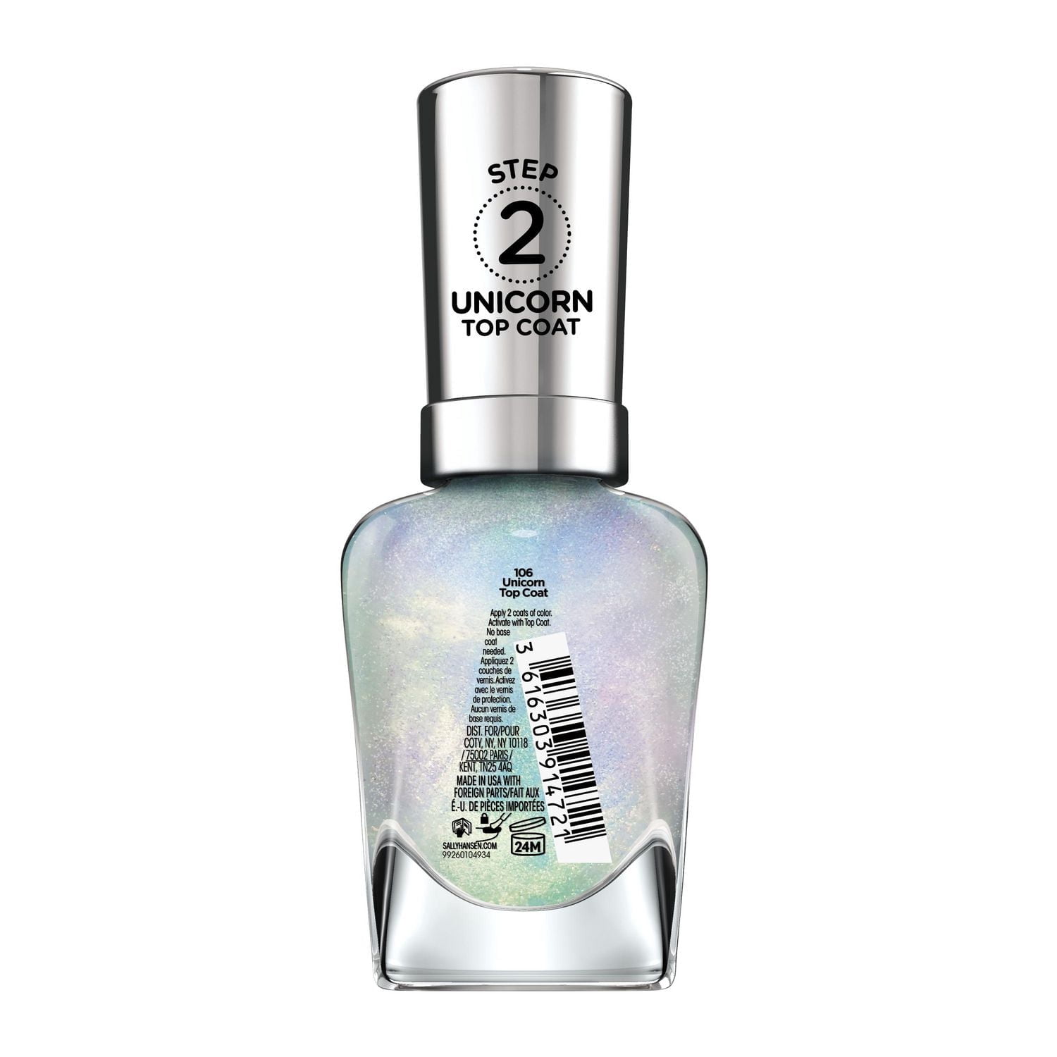 Sally Hansen - Vernis de finition Miracle Gel™, système de simili-gel en 2 étapes, sans lampe UV