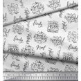 thumbnail image 2 of Soimoi White polyester Crepe Fabric Merry Christmas Text Print Sewing Fabric Yard 42 Inch Wide, 2 of 5