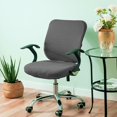 thumbnail image 4 of Baohd Computer Chair Cover Swivel Chair Cover Rotating for Chair Dark Gray Backrest + Cushion Cover 1Set, 4 of 6
