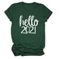 thumbnail image 1 of Hauts d'Été Grande Taille pour Femmes Décontractés Hauts pour Femmes 2021 Col Rond Manches Courtes T-Shirt à Imprimé de Lettres Blouse Basique Décontractée T-Shirt à Col en V pour Femmes en Liquidation, 1 of 2