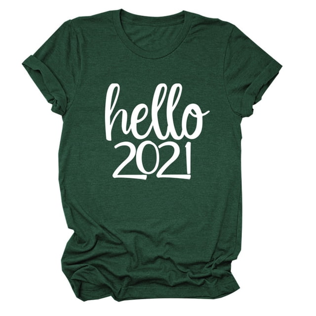 Hauts d'Été Grande Taille pour Femmes Décontractés Hauts pour Femmes 2021 Col Rond Manches Courtes T-Shirt à Imprimé de Lettres Blouse Basique Décontractée T-Shirt à Col en V pour Femmes en Liquidation