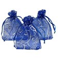 thumbnail image 1 of Ankirol 100pcs Sheer Organza Favor Bags For Wedding Baby Shower Rattan Print Gift Bags Samples Display Drawstring Pouches (5x7 inch blue), 1 of 5