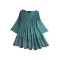 thumbnail image 1 of UKAP Ladies Tops Flowy Blouse Pleated Shirts Loose Holiday Summer Green XS, 1 of 2