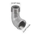 thumbnail image 2 of Unique Bargains 3/4 NPT Male to Female Thread Elbow Pipe Fitting 304 Stainless Steel, 2 of 5