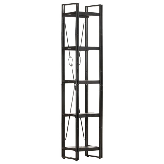 vidaXL 5-Tier Bookcase Black 40x30x180 cm Solid Mango Wood