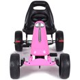 thumbnail image 3 of Costway Go Kart Kids Ride On Car Pedal Powered 4 Wheel Racer Stealth Outdoor Toy Pink, 3 of 10