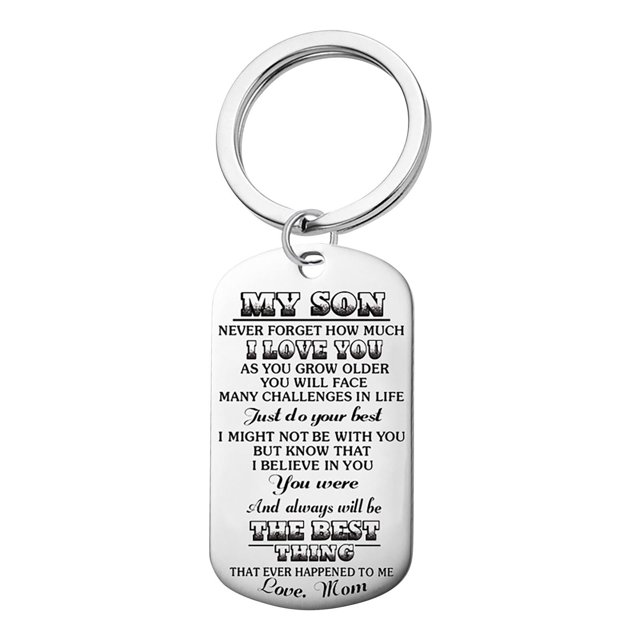 TIMIFIS Key Chain Stainless Steel Jewelry For My Son's Military Necklace Stainless Steel Lettering Gift Valentine'S Day Gift
