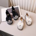 thumbnail image 2 of LNGOOR Trendy Cute Solid Color Bowknot Pearl Rhinestone Decor Boots With Side Zipper For Girls  Non-slip Warm Plus Fleece Boots For Autumn And Winter, 2 of 6