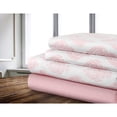 thumbnail image 1 of Safdie & Co. Sheet Set Microfiber 4PC K Damask Printed Solid Pink, 1 of 2