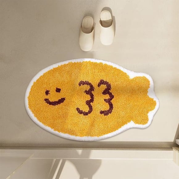Fwttom Tapis de Sol Petit en Imitation Laine de Forme Spéciale Taiyaki Tapis de Salle de Bain pour la Maison Tapis de Salle de Bain Absorbant Antidérapant