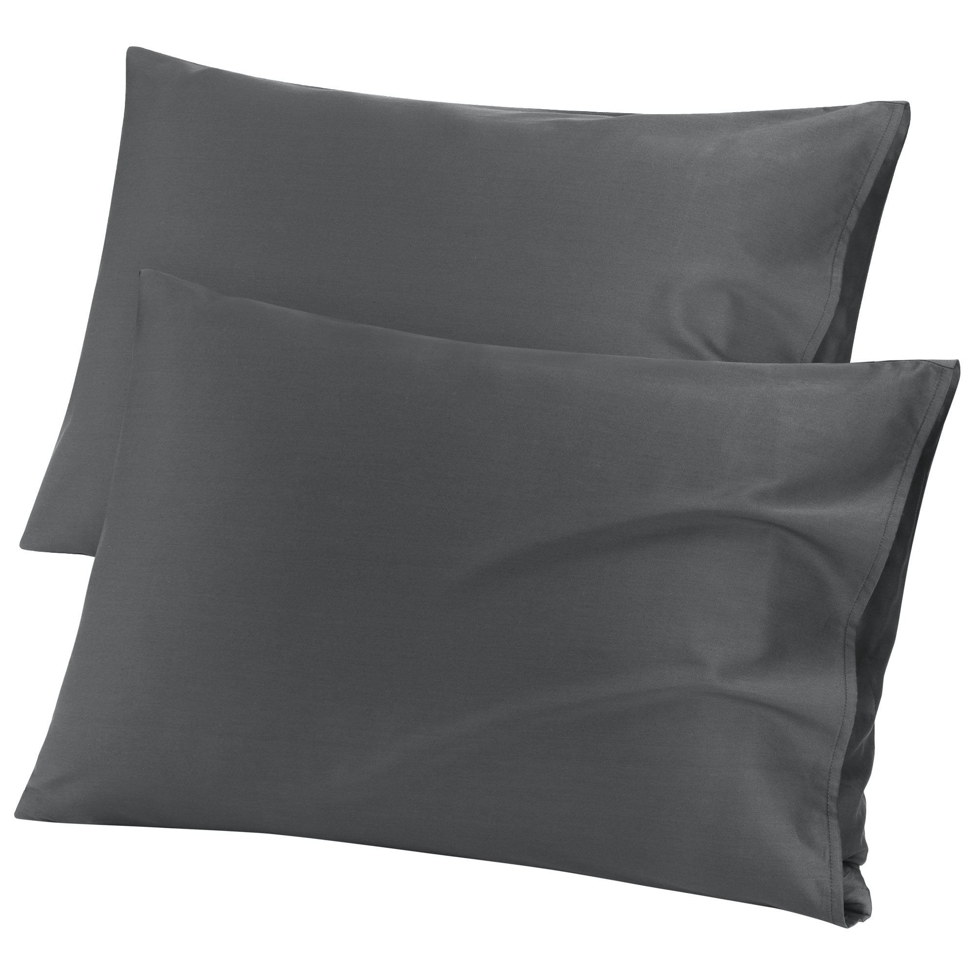PiccoCasa Pure Cotton Pillowcases 2 Pcs Soft with Envelope Dark Gray King