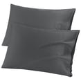 thumbnail image 1 of PiccoCasa Pure Cotton Pillowcases 2 Pcs Soft with Envelope Dark Gray Queen, 1 of 7
