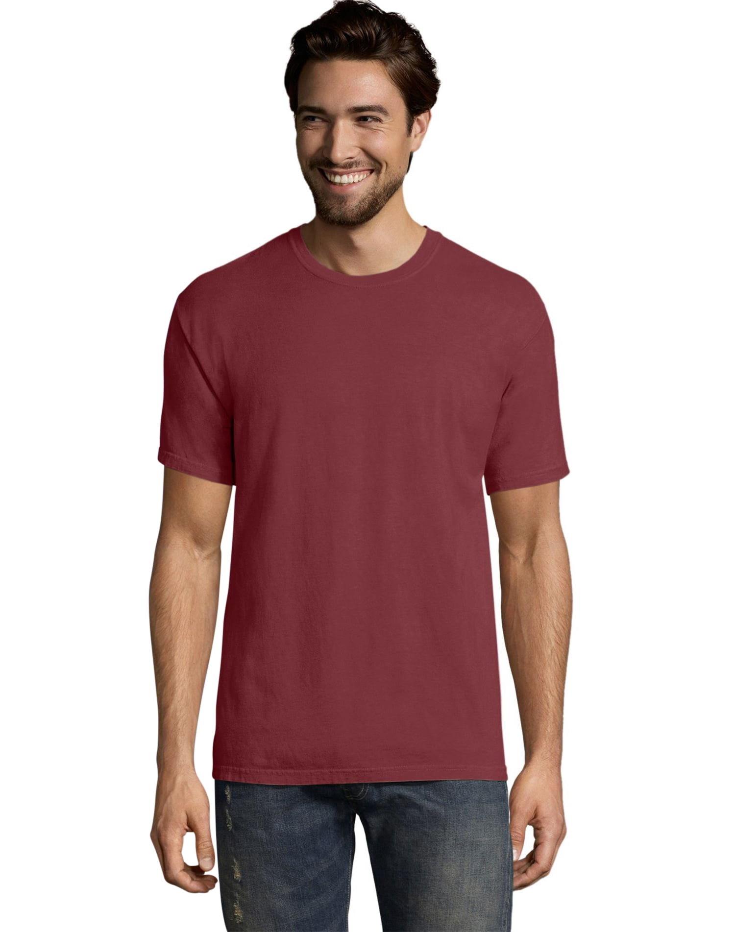 Hanes Mens Big ComfortWash Garment Dyed Short Sleeve Tee, 2XL, Cayenne