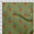 thumbnail image 3 of oneOone Polyester Lycra Fabric Leaves|Bird & Floral Block Print Sewing Fabric BTY 56 Inch Wide, 3 of 4