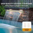 thumbnail image 2 of Stainless Steel Pool Fountain – 48" LED Waterfall Spillway – Rectangular Remote-Controlled – Outdoor Garden & Indoor Pools – Above Ground Use, 2 of 7