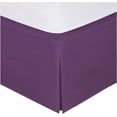 thumbnail image 1 of Alive Pixels Bed Skirt Violet Solid 100 Percent Cotton Split Corner Pleated 1-Pc with 24 Inch Drop 200TC (Queen, Violet), 1 of 4