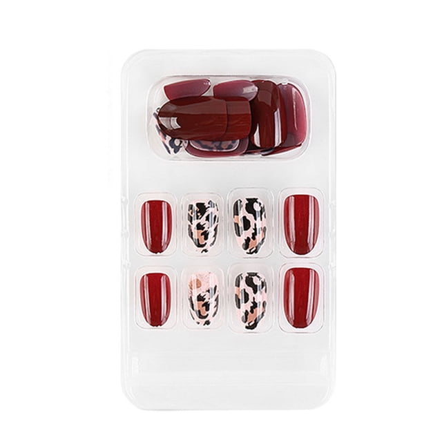 relayinert False Nail Removable Wearable Simple to Apply Smooth Surface Various Shapes Fake Fingernail Strong Viscosity Charming Paster 26